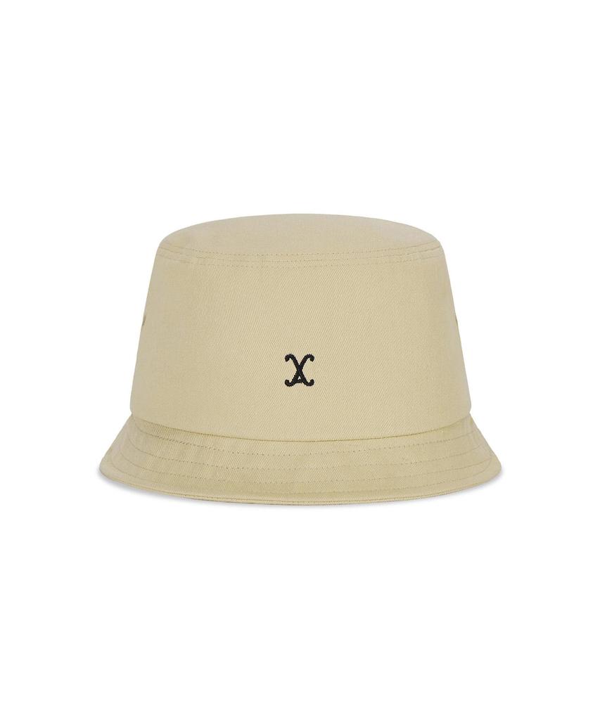 Bajal Va Curved Logo Short Visor Bucket Hat Beige
