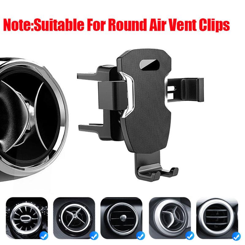 1pc Car Dashboard Smartphone GPS Gravity Bracket Air Vent 360° Rotation Phone Holder Auto Accessories for Round Air Outlet Clip