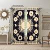 2Pcs Bohemian Moon Sun Window Curtain Vintage Star Design Polyester Material Rod Pocket Drapes For Bedroom Living Room
