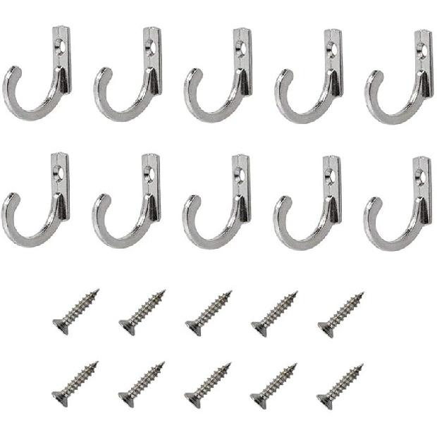 30 Pcs Zinc Alloy Wall Mounted Single Hook Small Coat Hooks for Hats Towels Keys Scarves Jewelry Dresses with Screws (Green Bronze+Gold+Silver)