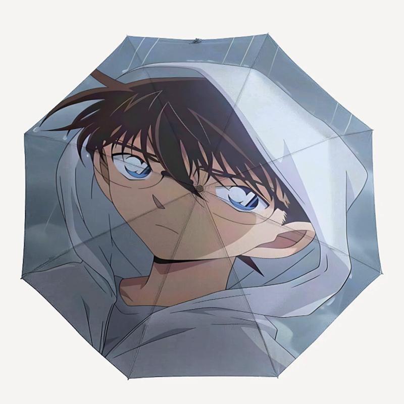 

1pc Detective Conan Automatic Folding Umbrella, Sturdy And Durable Automatic Folding Umbrella with 8 Ribs, a0911082