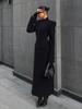 2025 Winter Women's Solid Color Long Sleeve Stand Collar Blazer - European & American Style