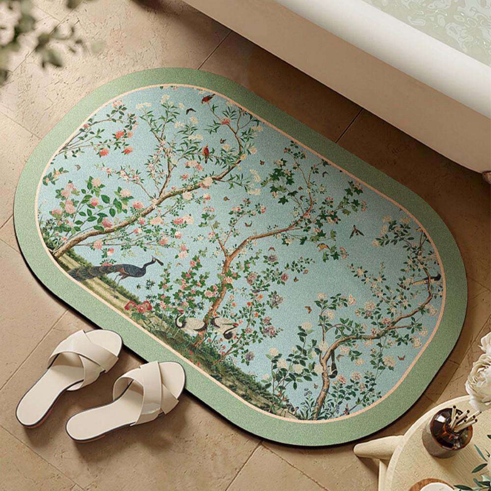 Badrumsmatta Halkfri Superabsorberande Snabbtorkande Dörrmatta Lätt att Rengöra Hemmatta för Badrumsentréer kök