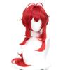 Diluc Cosplay Game Genshin Impact Diluc Ragnvindr Wigs Red Heat Resistant Synthetic Hair Halloween Party Wig
