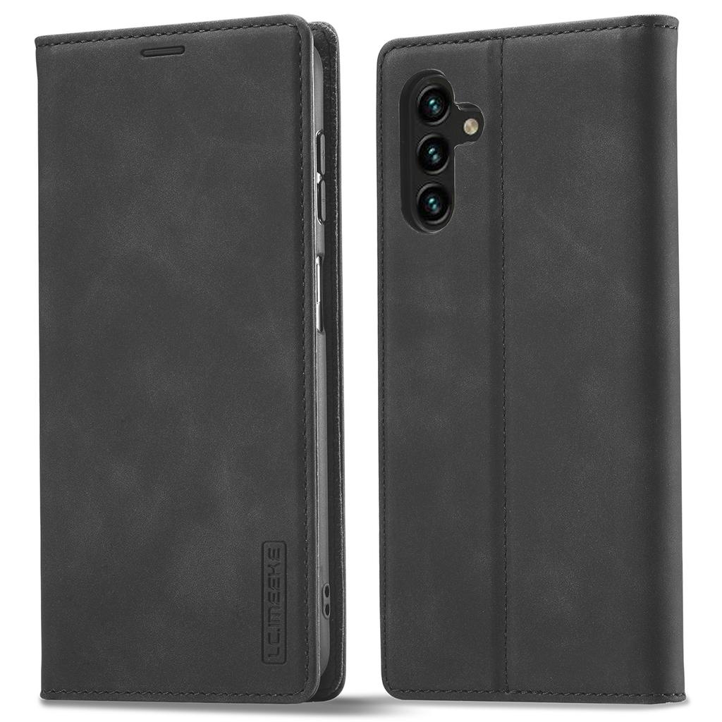 LC.IMEEKE For Samsung Galaxy S24 FE Case Wallet Microfiber Leather Phone Cover