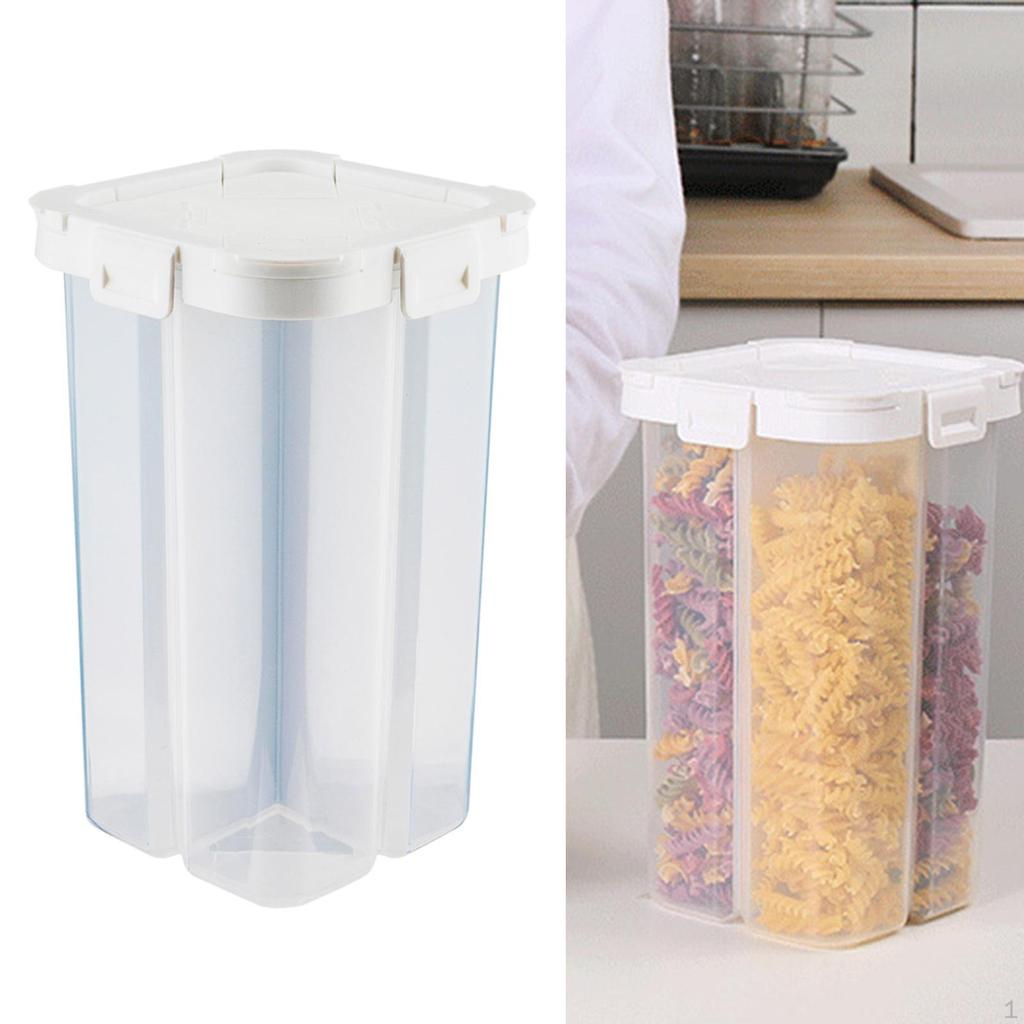 Airtight Cereal Storage Container Transparent with Lids and Compartments