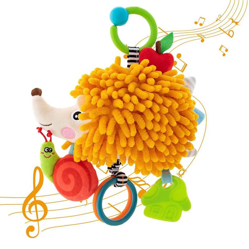 Newborn Baby Mobile Music Pull Ring: Soothing Plush Toy for Crib, Stroller, or Car (0-1 Year)