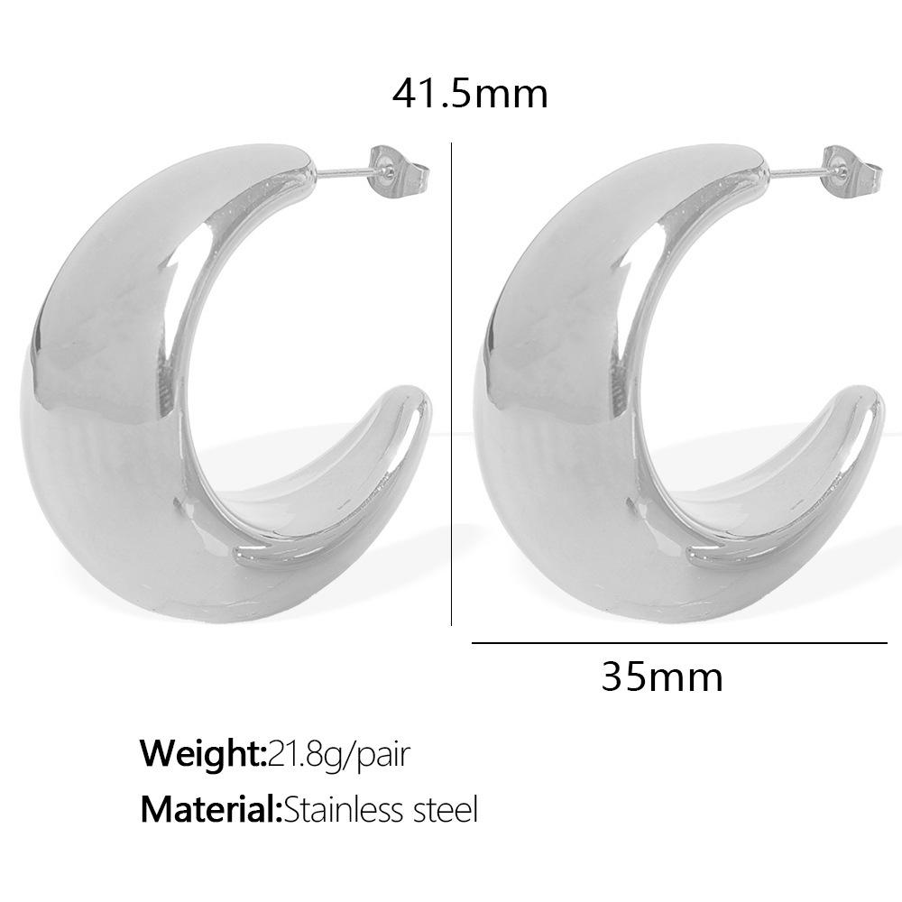 

Французские минималистичные серьги-полумесяцы C-образной формы - Универсальный, высококлассный дизайн для женщин
