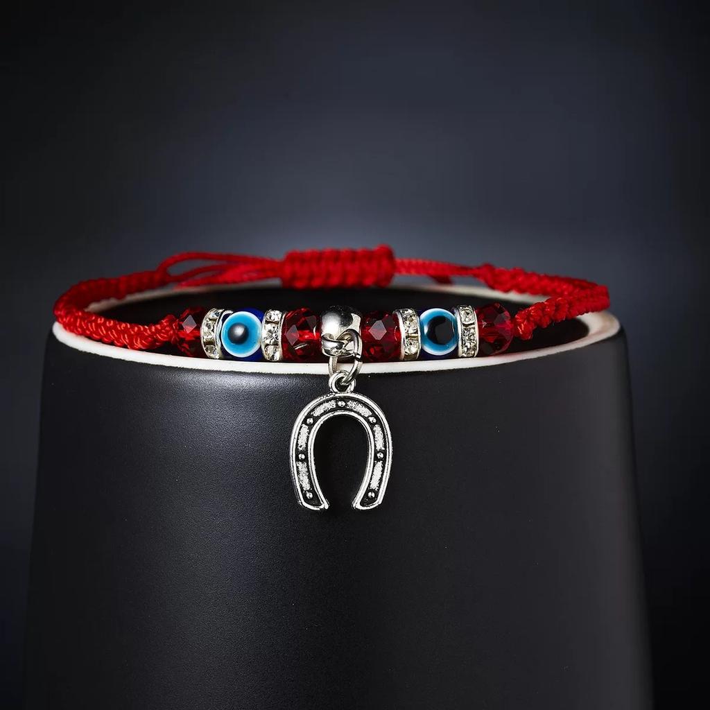 Türkisches Glücksarmband mit blauem Blick (14 verschiedene Stile) – Handgefertigter Glücksschmuck für Damen – Modisches Armband mit blauem Augen-Anhänger – Freundschaftsschmuck