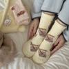 Autumn and Winter Coral Fleece Socks, Women's Thickened Warm Sleep Socks, Floor Socks, Home Postpartum Socks, Mid-calf Socks