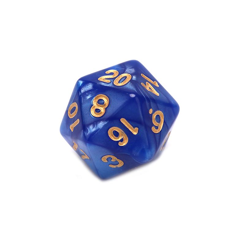 1Pc Durable Pearlized D20 Dice Acrylic 20 Sided Dice For Board Game