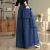 DIMANAF 2025 Autumn Winter Plus Size Jeans Women Clothing Blue Fashion Lady Loose Long Pants Big Pockets