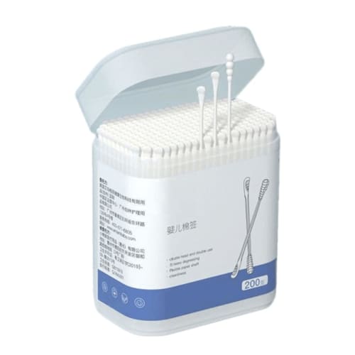 TOVINANNA 1-Piece Cotton Swab, Sponge, Cotton Stick, Baby Ear Cleaning Swab, Earwax Remover, Absorbent, White