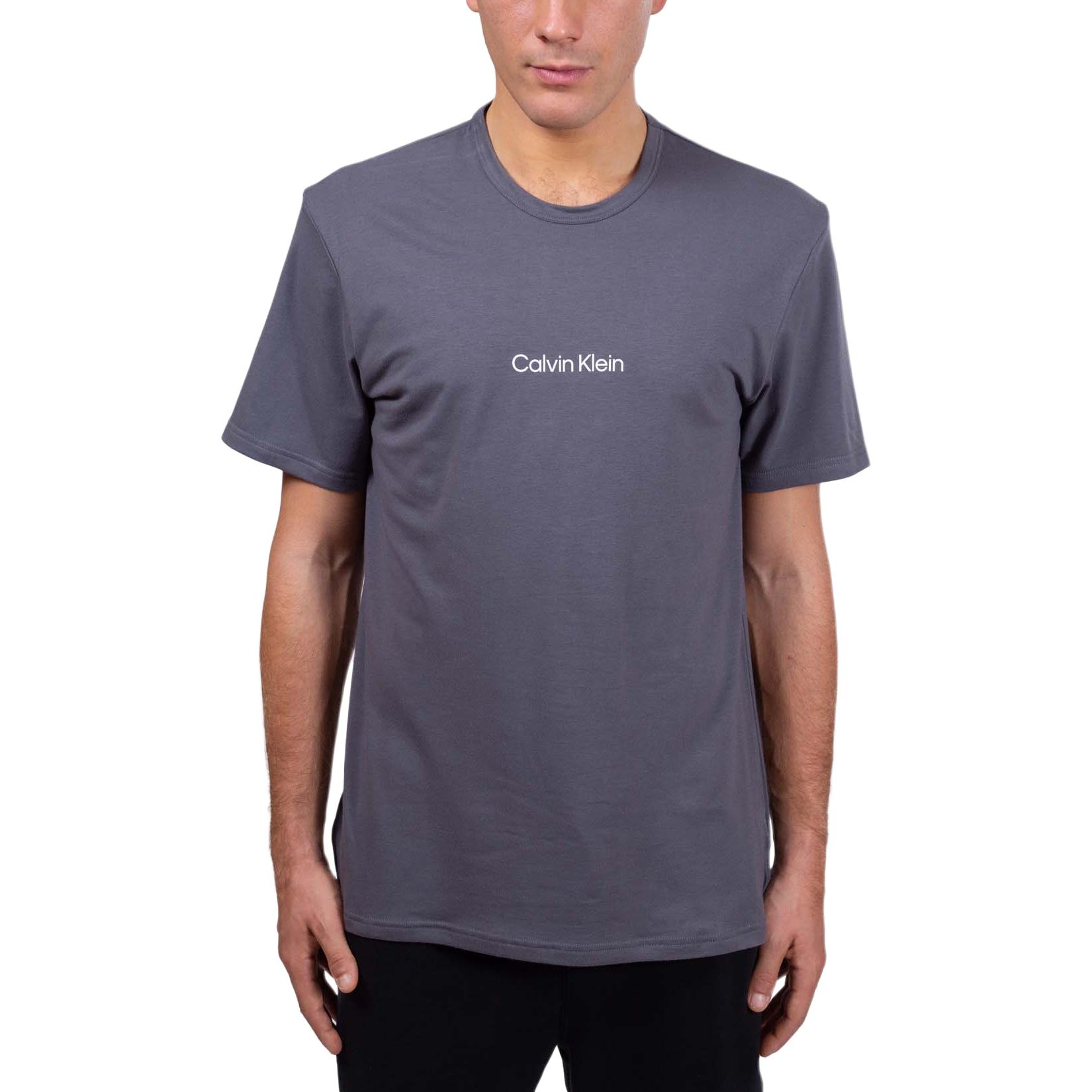 

Calvin Klein Letter Print Pullover Round Neck Drop Shoulder Short Sleeve T-Shirt Men T-Shirts Blue 000NM2170E-5FB L