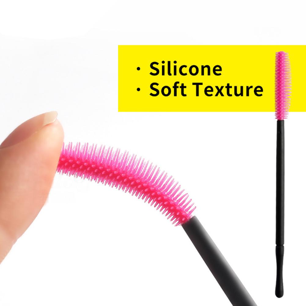 50Pcs Set Disposable Eyelash Brush Makeup Brushes Mascara Applicator Beauty ToolRose Red