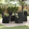 VidaXL 5-piece Garden Set with Cushions - Black Poly Rattan 3379515