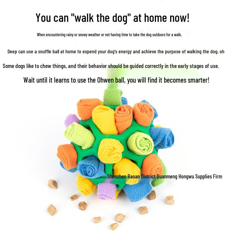 Pet Sniff & Play: Hidden Food Rubber Ball Toy for Dogs