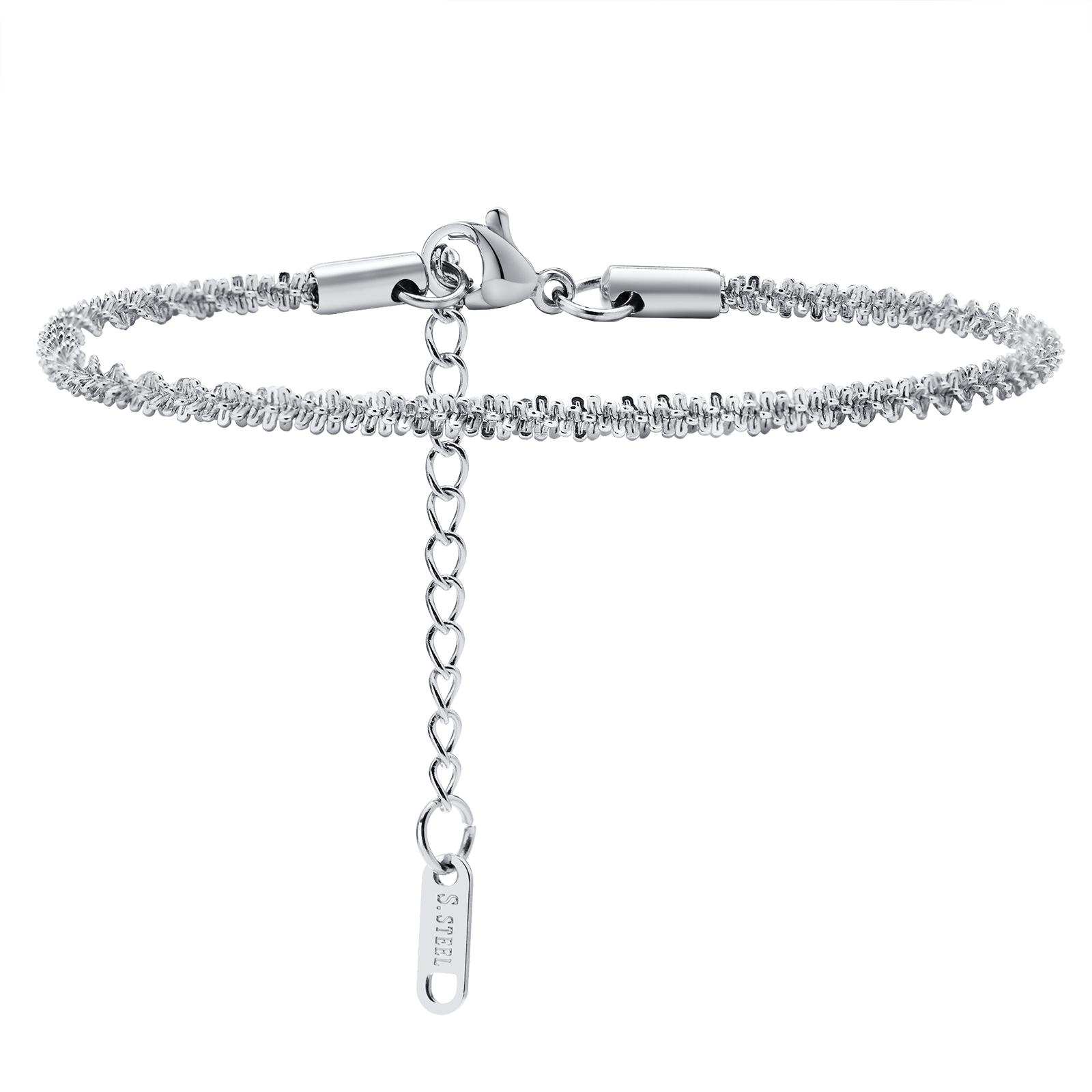 

Stainless Steel Anklet Bracelet for Women, Waterproof Links Beach Foot Jewelry Adjustable Anklets