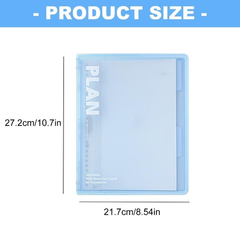 Refillable B5 Size Format Loose Leaf Planner Notebook with Clear PP Cover Reinforced Binding Great for School Office