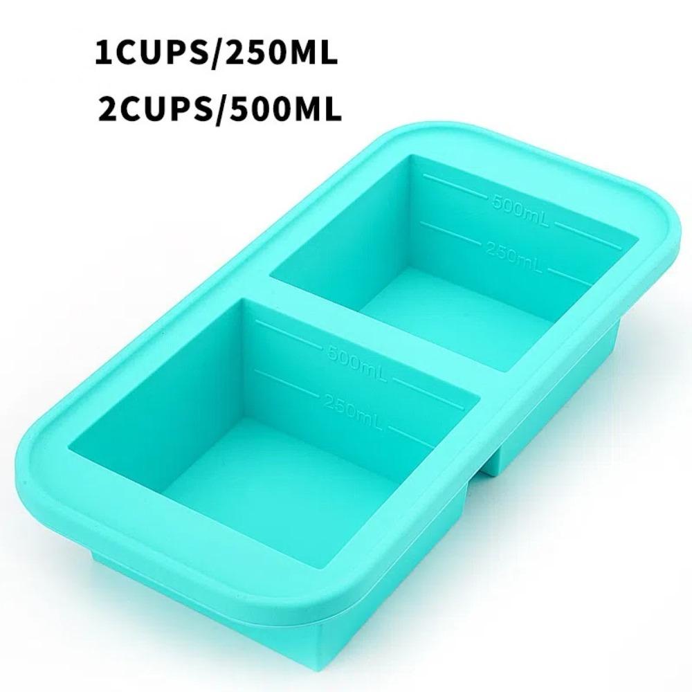 Creative 2/4/6 Grid Silicone Freezer Molds Non-toxic Fresh-keeping Meal Prep Container with Lids Wine Ice Blocks Maker Bar Pub