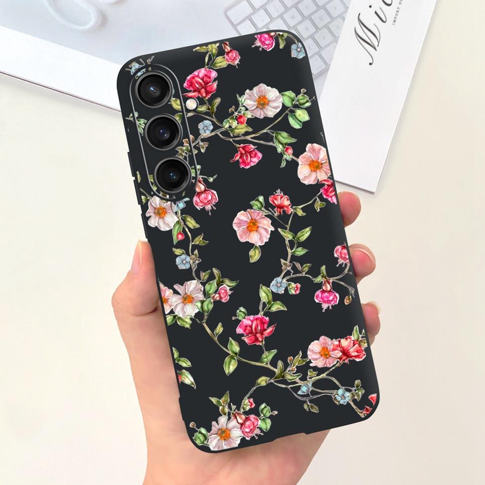 For Funda Cover Samsung A35 5G Case SM-A356E Couple Love Heart Flower Cat Painting Back Shell For Samsung Galaxy A35 5G Etui