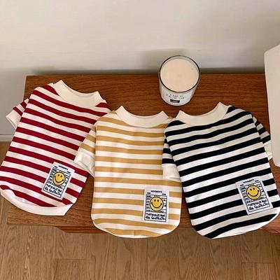 Teddy Mode Sommerkleidung Than Bär Pullover Kleine Hundeweste Haustier Hundekleidung Gestreiftes T-Shirt Haustierbedarf