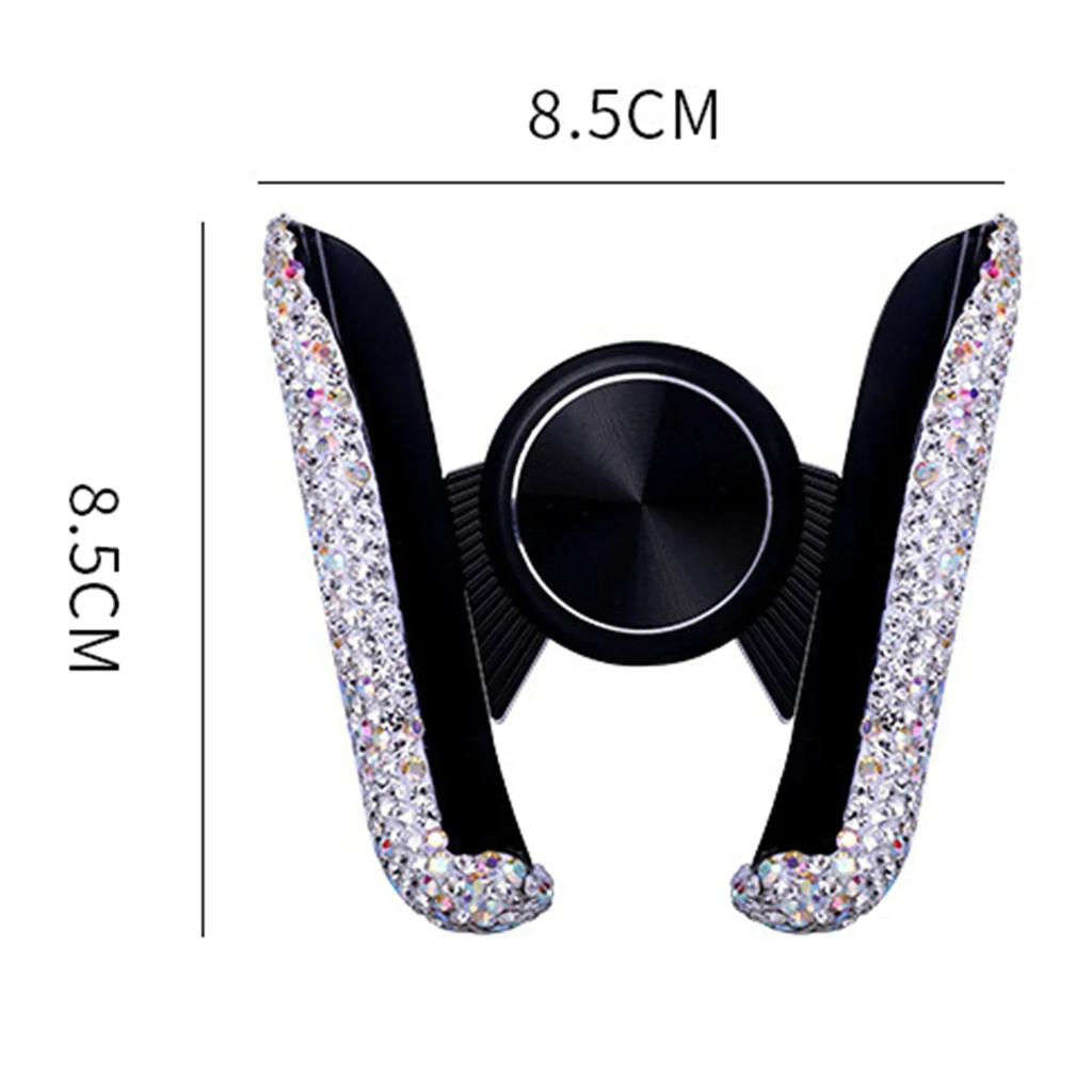 Car Phone Holder Diamond Crystal Car Air Vent Mount Clip Mobile Phone Holder Stand in Auto Bracket Interior Accessories