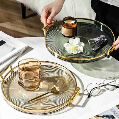 Household Storage Tray With Handle Tea Dessert Fruit Display Plate Cake Tray Living Room Kitchen Storage Tray Dinner Plates