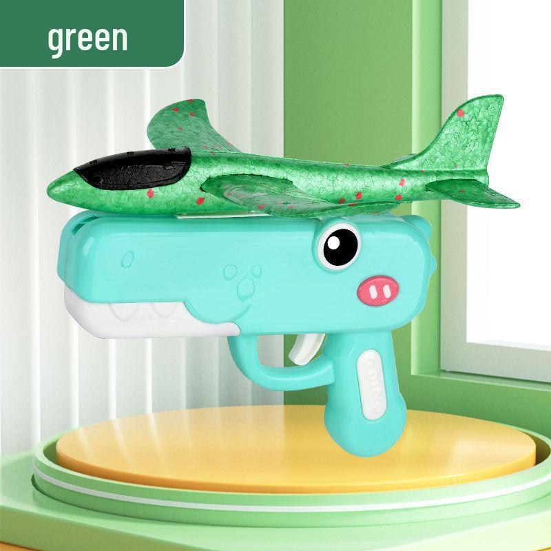 Cross-border Children's Foam Airplane Launcher Toy Gun: One-Key Launch, Hand-Thrown Flying Kite Ejector.