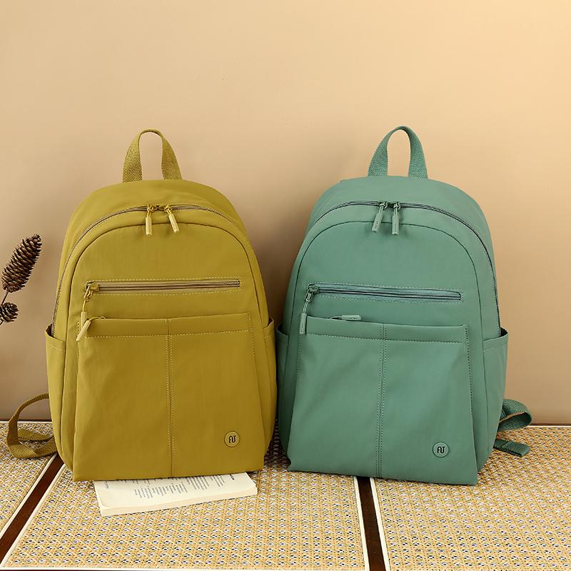 Solid Color Women Backpack Outdoor Student Schoolbag Travel Bag