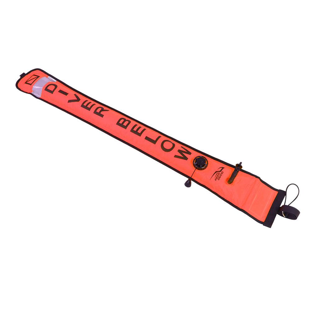 Inflatable Scuba Diving SMB Surface Signal Marker Buoy Accessory(Fluorescence Orange, 1.2m)