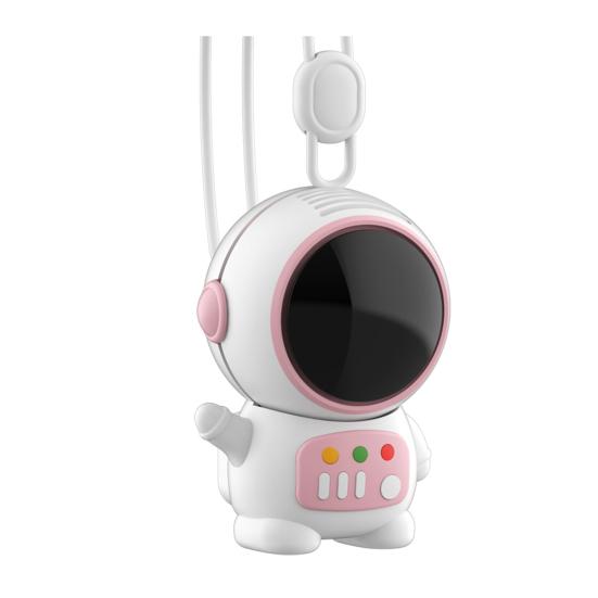 Portable Mini Handheld Fan Astronaut Shaped USB Rechargeable Cooling Neck Fan with Lanyard 2 Speed Bladeless Personal Fan for Outdoor Office