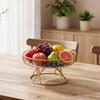 Pedestal Display Tray with Wire Frame Fruit Bowl Elevated Basket for Homeowners, Hosts,