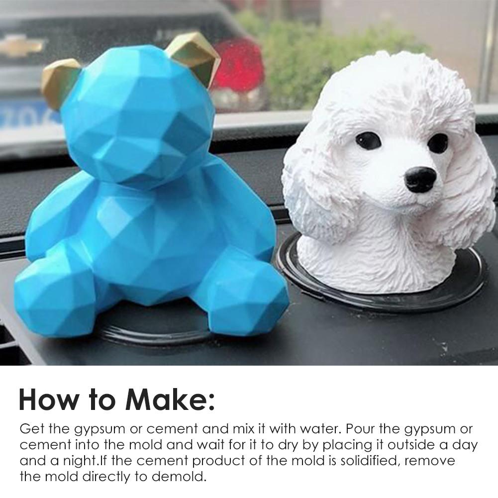 DIY Silicone Mold Non-stick Cake Mold Geometric Bear Chocolate Mold Aromatherapy Plaster Fondant Silicone Mold Baking Tools