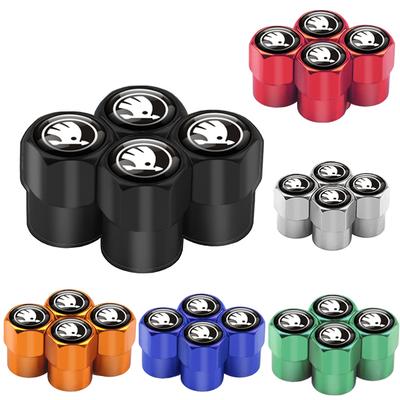 2025 New 4PCS Car Tire Valve Cover Tire Stem Cover Dust Cover Accessories For Skoda Kodiaq Octavia 2 3 Yeti Karoq Rapid Fabia Ka
