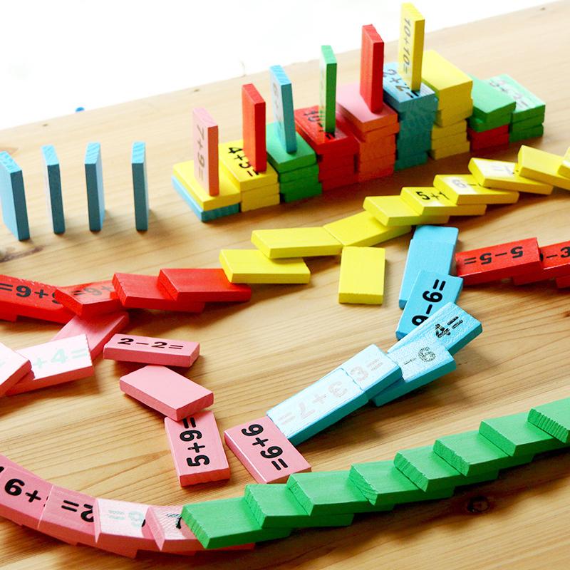 Math Domino Blocks Educational Counting Toy Preschool Math Learning Toys Montessori Number Arithmetic Abacus Toddler Gift