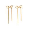 Bow Tassel Long Chain Pendant Earrings For Women And Girls As Gifts, Beach Travel Matching Dress Earrings