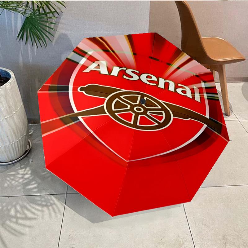 Ombrello con stemma dell'Arsenal Football Club - Apertura/Chiusura Automatica, Ombrello Leggero Compatto a 8 stecche Essenziale per l'esternoAccessorio per PicnicVentilatore Regali