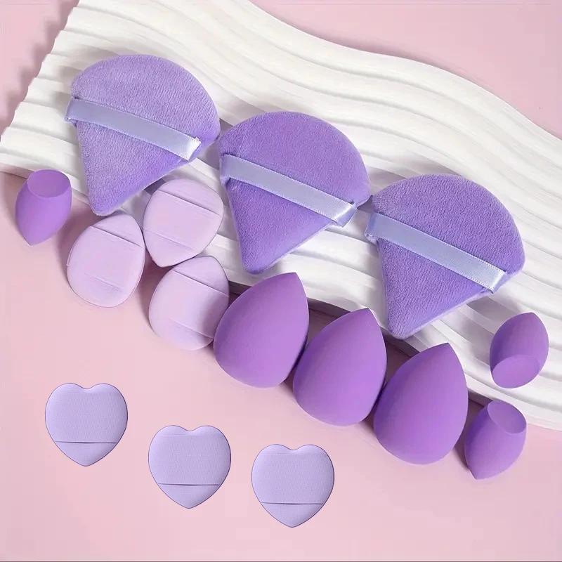15/12/9pcs Makeup Sponge Puff Mini Finger Powder Puffs Cosmetic Foundation Sponges Triangular Powder Puffs Make Up Accessories