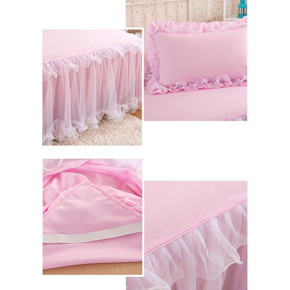 Easy To Clean Non-Slip Mattress Cover Wide Bed Skirt Elegant Princesses Bed Skirt Ruffled Bed Skirt