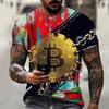Men T-shirtSpring and Summer New Short-sleeved Bitcoin 3D Printed T-shirt Casual T-ShirtStreet Trend Oversized T-Shirt