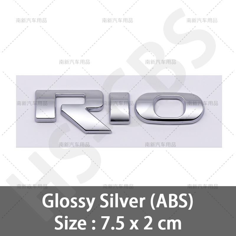 

1Pc 3D ABS Car Sticker RIO Rear Trunk Emblem Logo Car Decal Body Decoration Badge Decor Accessories