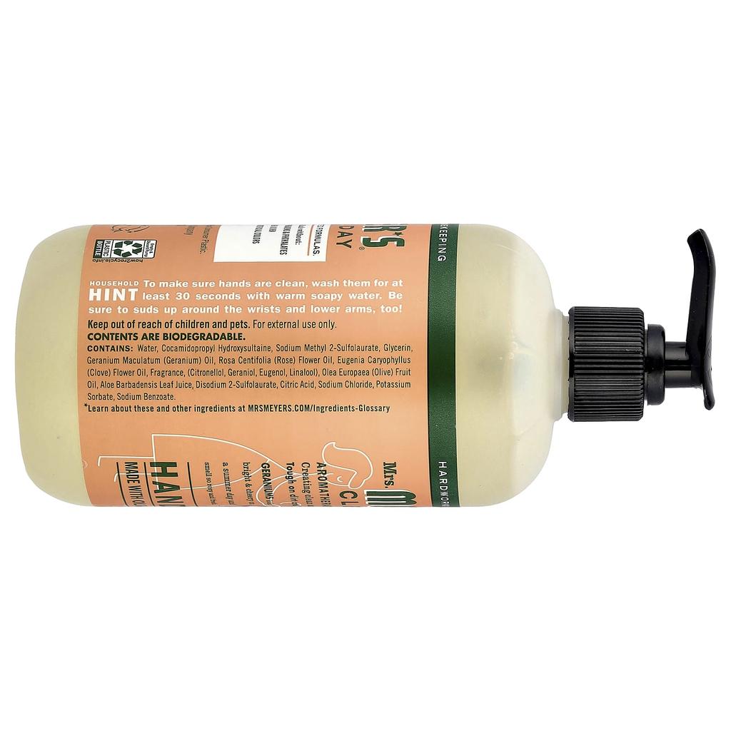 Mrs. Meyers Clean Day, Hand Soap, Geranium Scent, 370 Ml (12.5 Fl Oz)