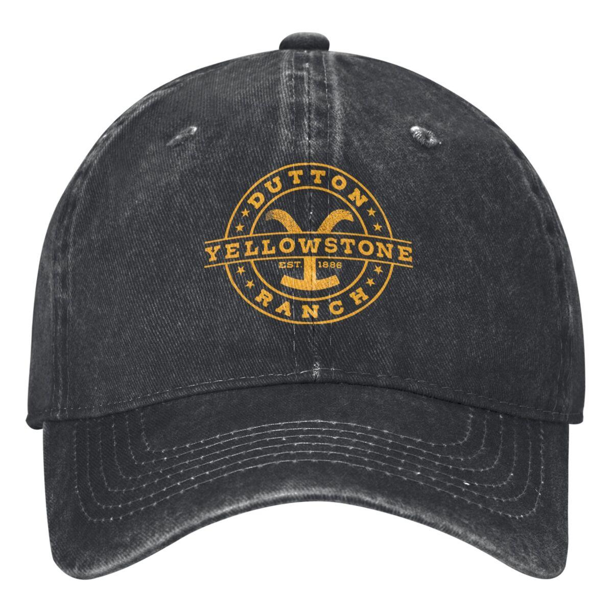 Yellowstones Dutton Ranch Denim Baseball Cap Vintage Logo Outdoor Gym Hip Hop Hats Summer Unisex Men y2k Retro Snapback Cap One Size