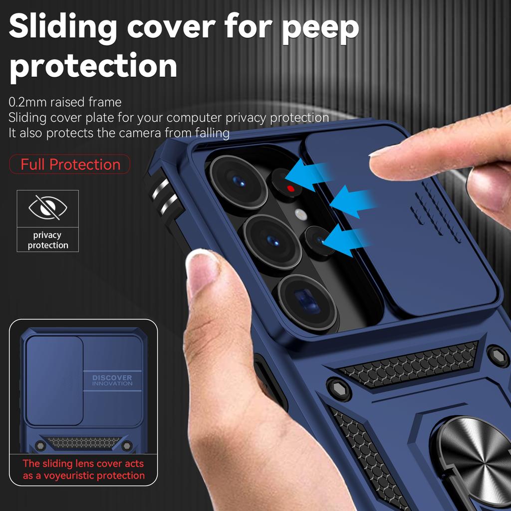 Etui do Samsung Galaxy S26 Ultra PC + TPU Pokrowiec na Telefon z Ochroną Obiektywu Podpórką