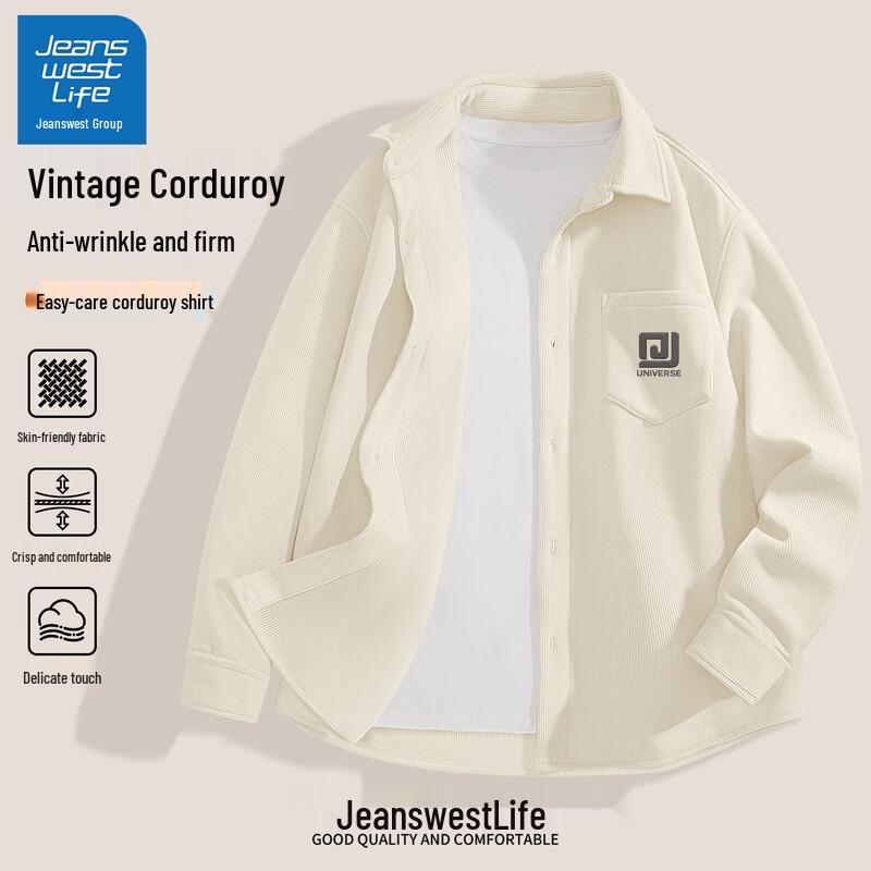 JEANSWEST LIFE Men s Corduroy Long Sleeve Shirt Jacket 3XL