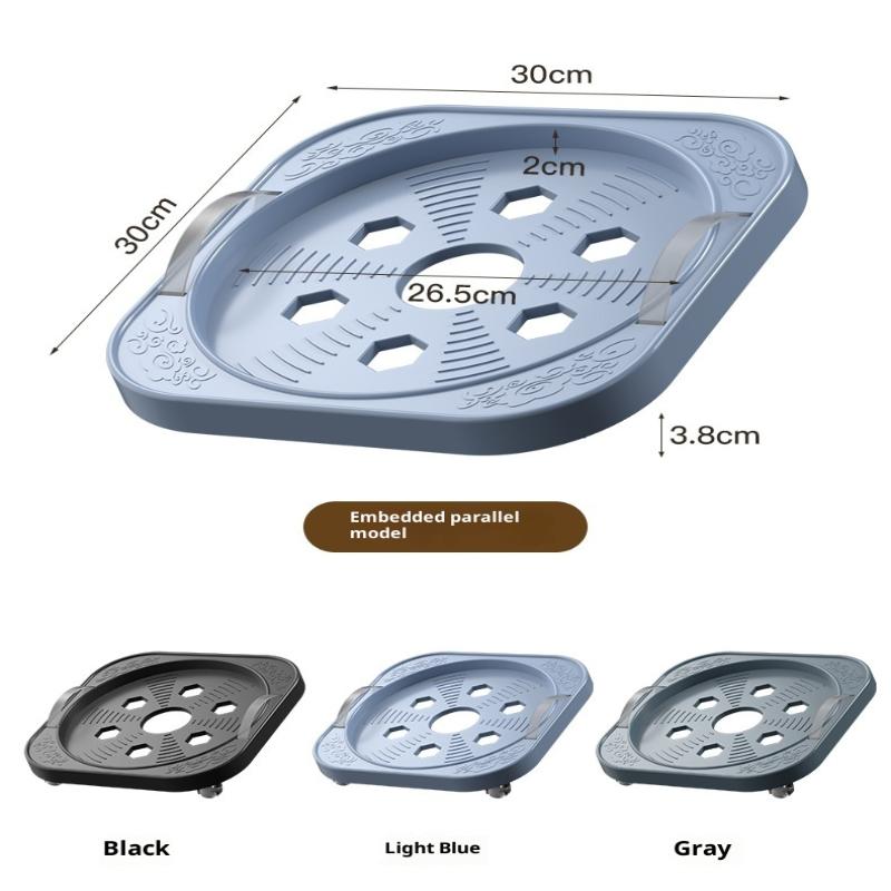 Universal Movable Gas Tank Bracket Heavy Duty With Wheels Flower Pot Stand Tray Square Plastic Gas Cylinder Base