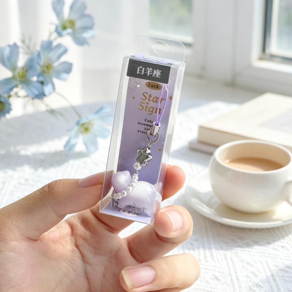 Pearl Detail Cat Pearl Pendant Color Changing Color Changing Pendant Hanging Ornament Bag Decor