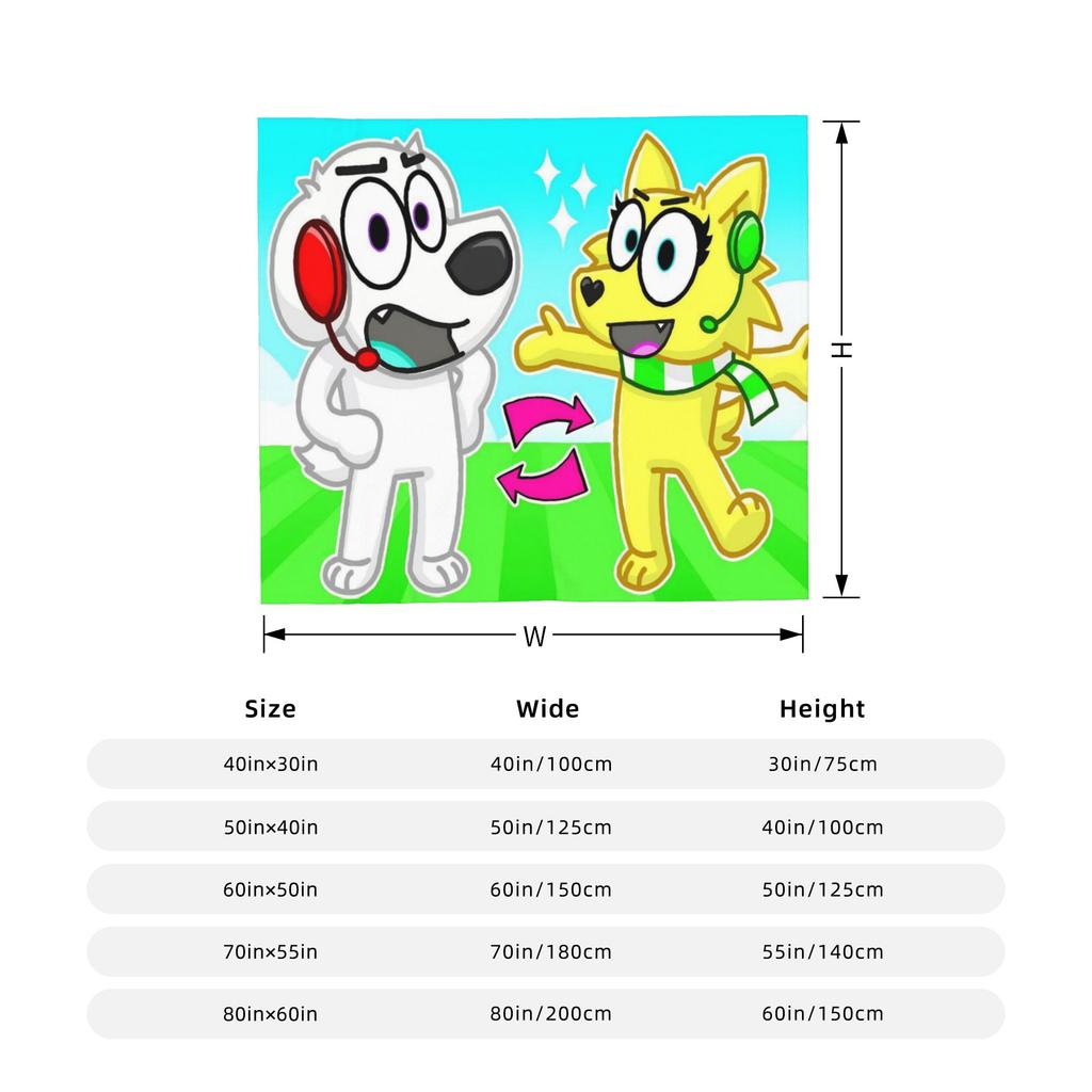 Tylers And Snowi Gaming Fleece Blankets Game Anime Customized Throw Blankets for Home Hotel Sofa 125*100cm Rug Piece