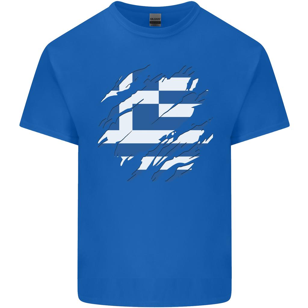 Torn Greece Flag Greek Day Football Unisexs Light Cotton Tshirt